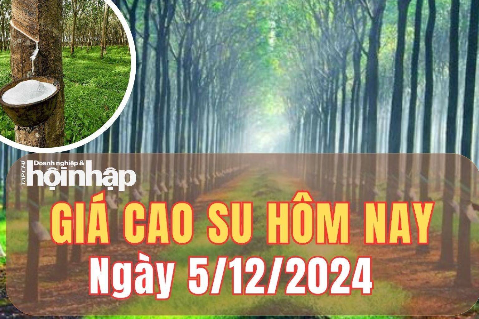 Giá cao su hôm nay 5/12/2024: Tại sàn SHFE, giá cao su tăng 0,41%, ở mức 18.495 NDT/tấn