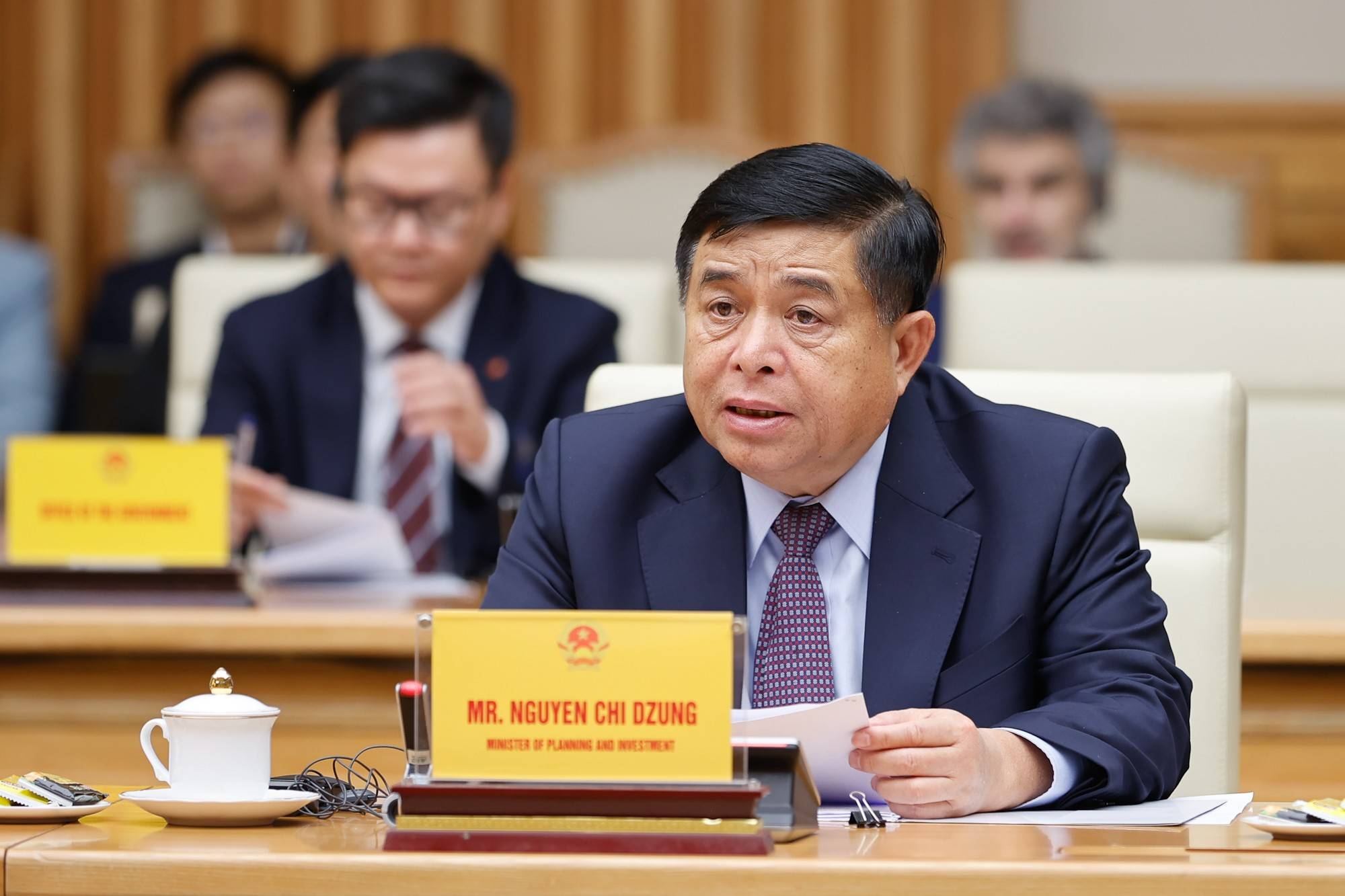 Bộ trưởng Bộ Kế hoạch và Đầu tư Nguyễn Chí Dũng phát biểu tại cuộc làm việc - Ảnh: VGP/Nhật Bắc Bộ trưởng Bộ Kế hoạch và Đầu tư Nguyễn Chí Dũng phát biểu tại cuộc làm việc - Ảnh: VGP/Nhật Bắc