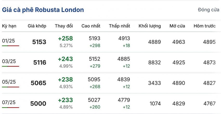 Giá cà phê hôm nay 9/12/2024: Giá cà phê hôm nay 9/12/2024: