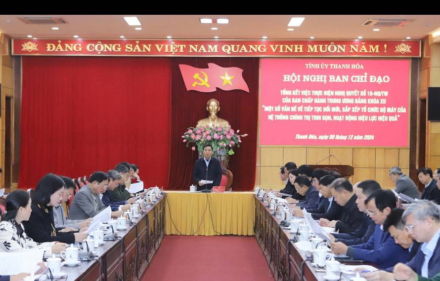 Thanh Hoá: Dự thảo Đề án sắp xếp tinh gọn tổ chức bộ máy của hệ thống chính trị