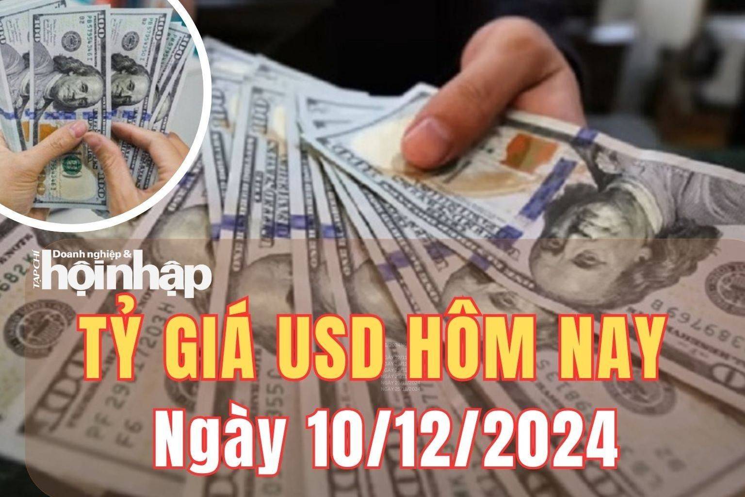 Tỷ giá USD hôm nay 10/12/2024: Đồng USD trong nước giảm nhẹ, thế giới tăng 0,10%,