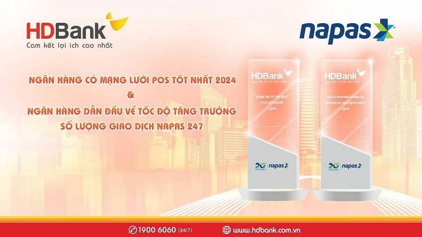 HDBank tỏa sáng tại Hội nghị Thành viên NAPAS 2024 với 02 giải thưởng danh giá