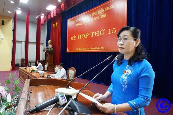  bà Châu Thị Mỹ Phương - Ủy viên Ban Thường vụ Tỉnh ủy, Chủ tịch HĐND tỉnh Tiền Giang