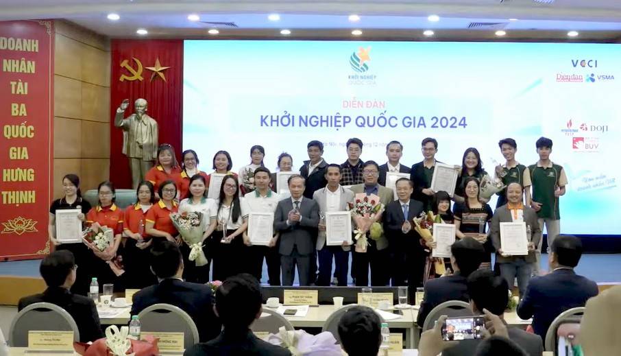Top 10 dự án xuất sắc tham gia chung kết Chương trình Khởi nghiệp Quốc gia 2024. Ảnh: Công Minh Top 10 dự án xuất sắc tham gia chung kết Chương trình Khởi nghiệp Quốc gia 2024. Ảnh: Công Minh