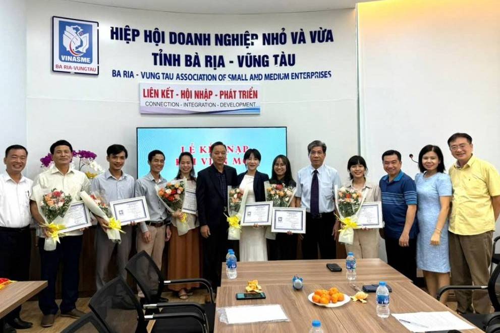 Hiệp hội Doanh nghiệp nhỏ và vừa tỉnh Bà Rịa – Vũng Tàu kết nạp hội viên mới