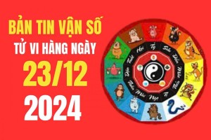 Tử vi - Vận số ngày 23/12/2024: Thìn, Tỵ, Sửu, Dậu có một ngày đầy may mắn thuận lợi, làm việc hiệu quả