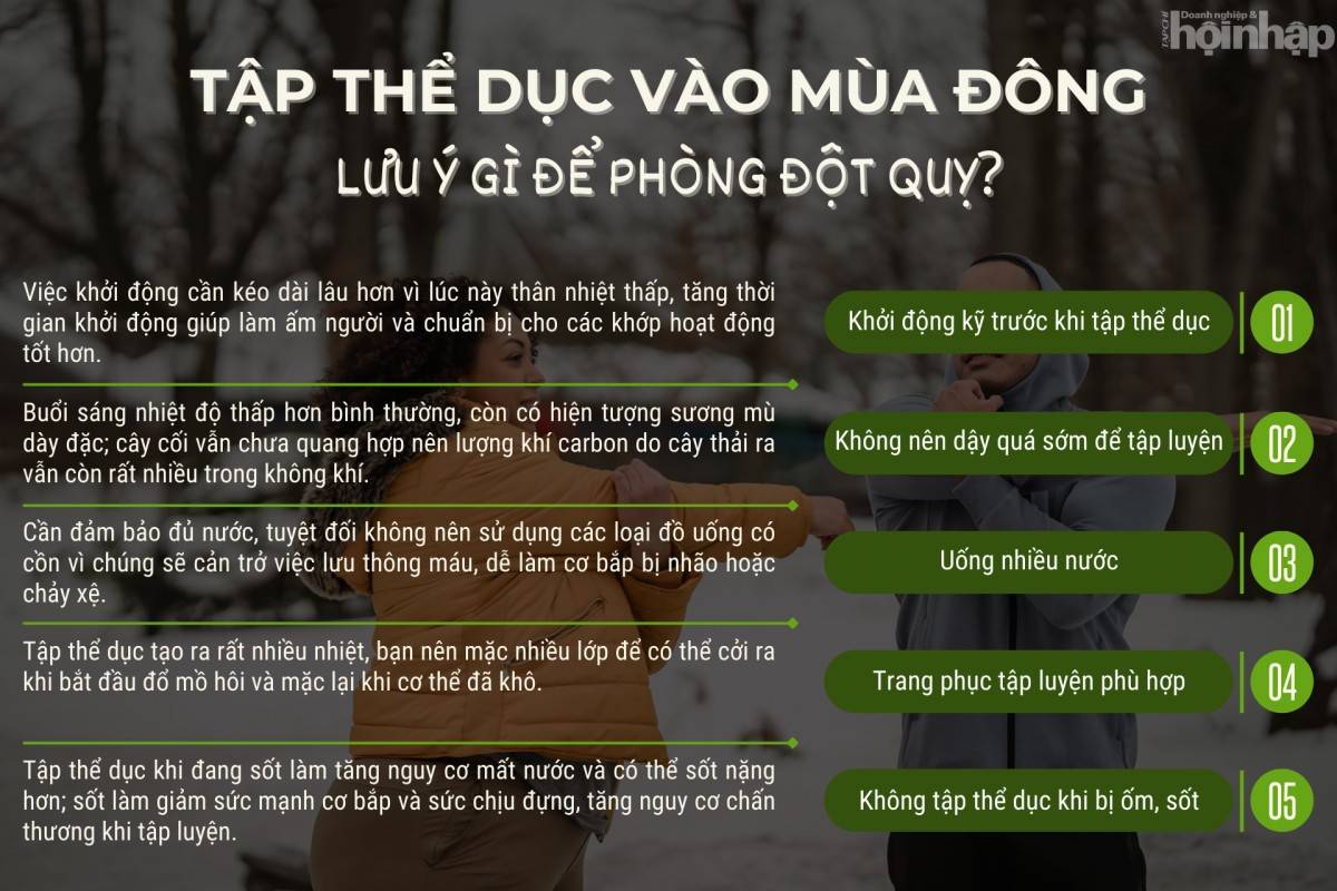 Tập thể dục vào mùa đông, lưu ý gì để phòng đột quỵ?