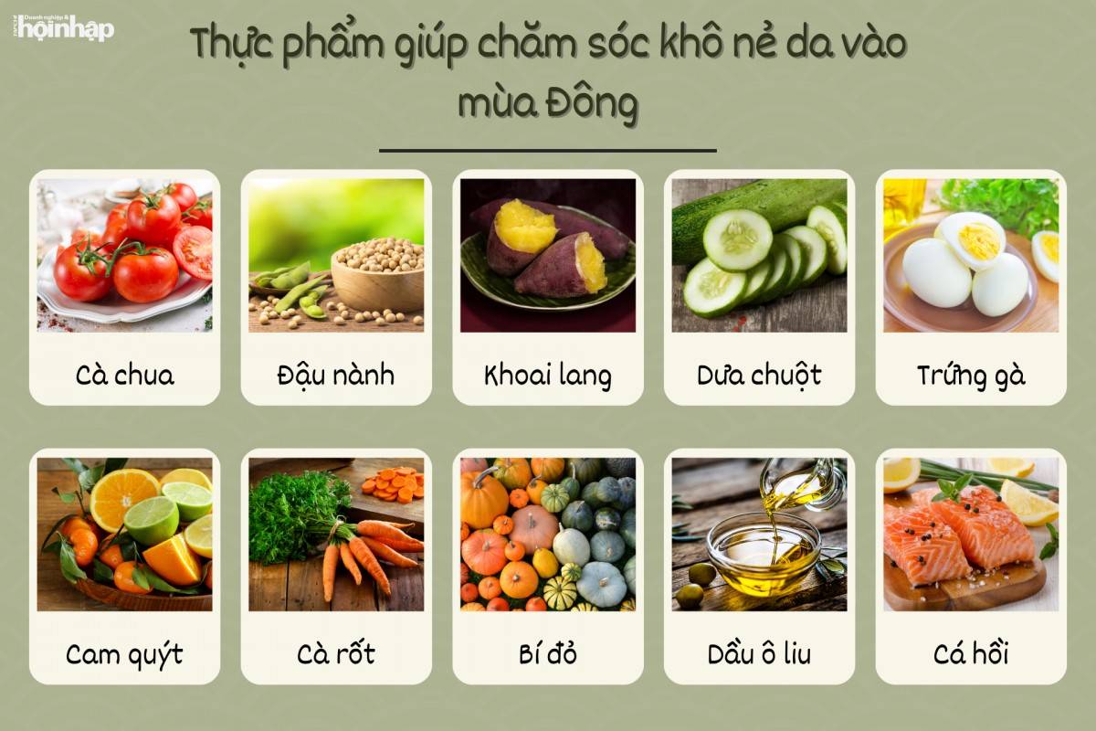 Thực phẩm giúp chăm sóc khô nẻ da vào mùa Đông