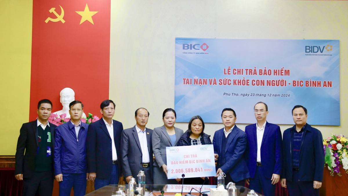 BIC chi trả hơn 2 tỷ đồng quyền lợi bảo hiểm cho khách hàng tại Phú Thọ BIC chi trả hơn 2 tỷ đồng quyền lợi bảo hiểm cho khách hàng tại Phú Thọ