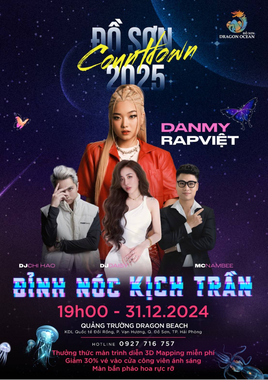 Đêm Countdown quy tụ dàn sao nổi tiếng hứa hẹn một “bữa tiệc” âm nhạc cực cháy (Nguồn: Dragon Ocean Đồ Sơn)