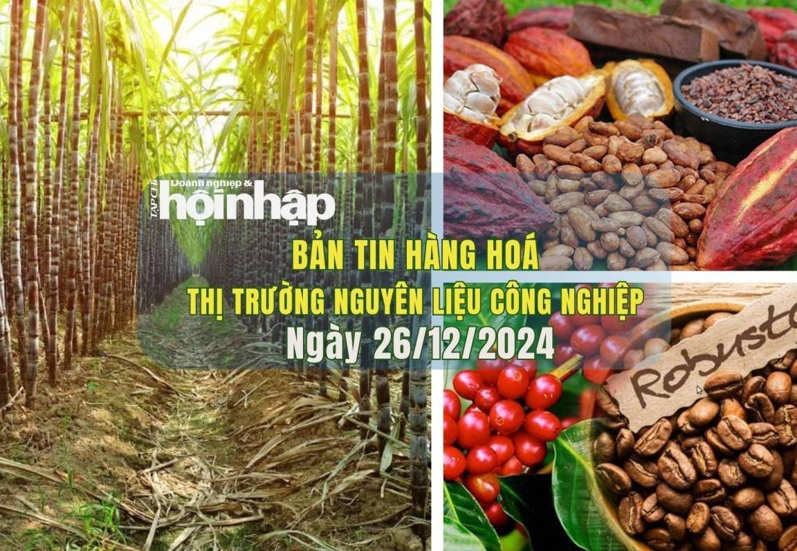 Thị trường nguyên liệu công nghiệp 27/12: Ca cao giảm mạnh, cà phê và đường đồng loạt suy yếu