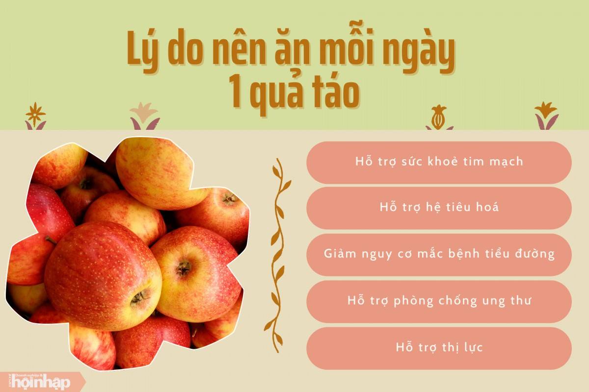Lý do nên ăn mỗi ngày 1 quả táo