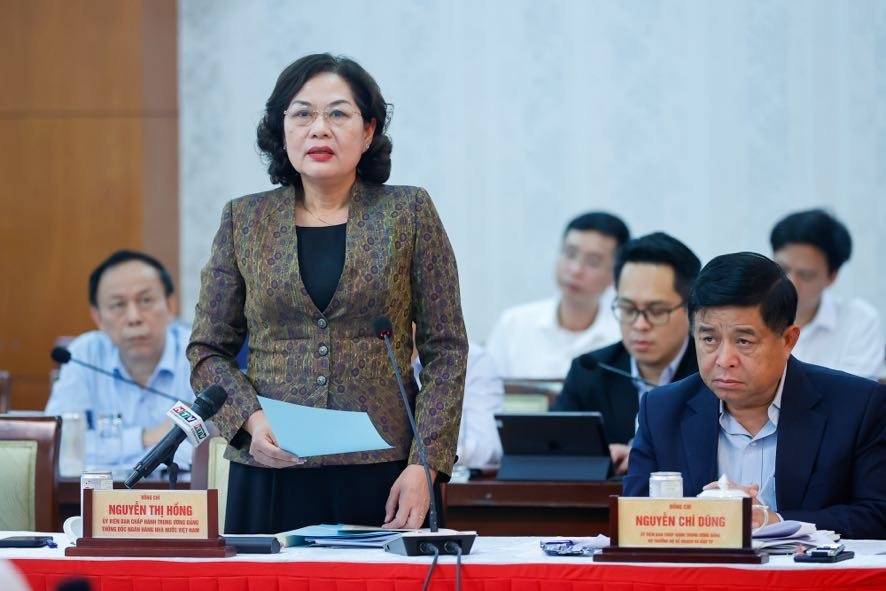 Thống đốc Ngân hàng Nhà nước Nguyễn Thị Hồng phát biểu tại buổi làm việc - Ảnh: VGP/Nhật Bắc Thống đốc Ngân hàng Nhà nước Nguyễn Thị Hồng phát biểu tại buổi làm việc - Ảnh: VGP/Nhật Bắc