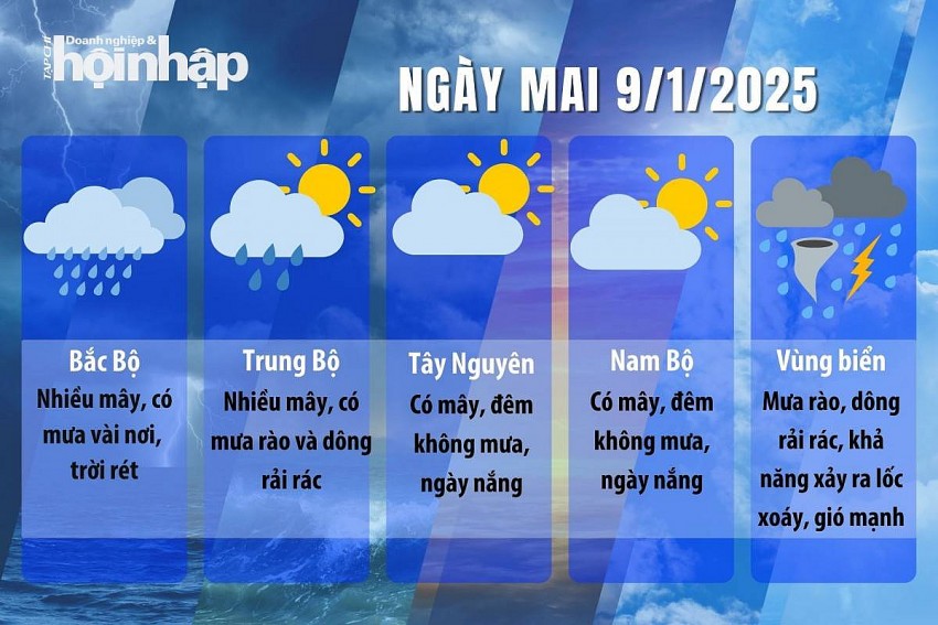 Dự báo thời tiết ngày mai 9/1/2025 Dự báo thời tiết ngày mai 9/1/2025
