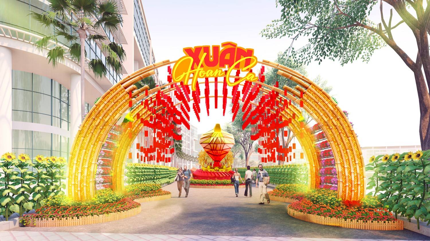 Hội hoa xuân Phú Mỹ Hưng Tết Ất Tỵ - 2025 chủ đề Xuân Hoan Ca