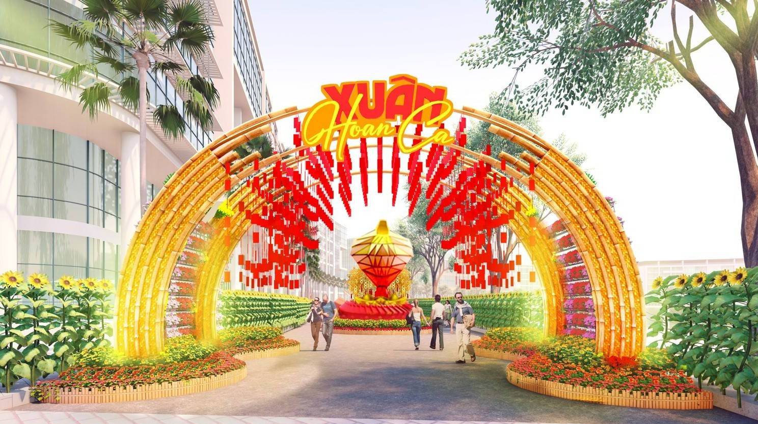 Hội hoa xuân Phú Mỹ Hưng Tết Ất Tỵ - 2025 chủ đề Xuân Hoan Ca