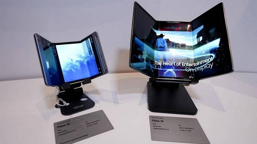 Màn hình gập dạng G-Type được Samsung trình diễn tại CES 2025. Ảnh: Futute   Màn hình gập dạng G-Type được Samsung trình diễn tại CES 2025. Ảnh: Futute