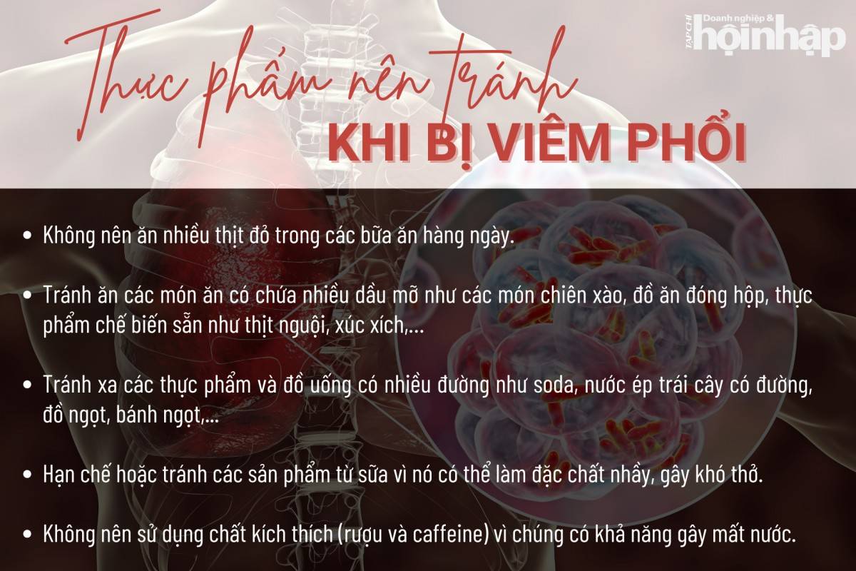 Những thực phẩm người bị viêm phổi nên tránh