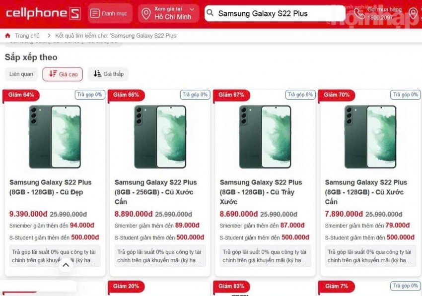 Galaxy S22 Plus giảm giá sốc cuối năm, màn hình vượt trội thách thức cả iPhone 16 Plus