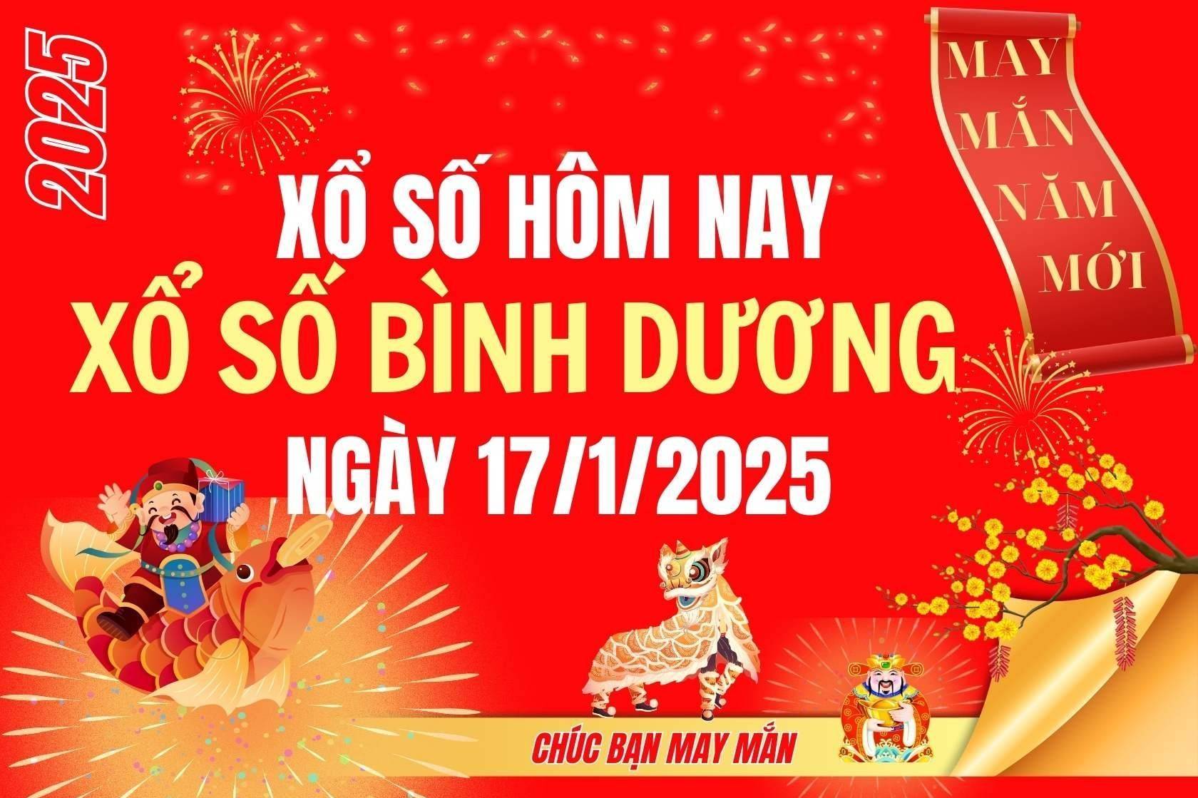 XSBD 24/1, Kết quả xổ số Bình Dương hôm nay 24/1/2025, Trực tiếp XSBD ngày 24 tháng 1