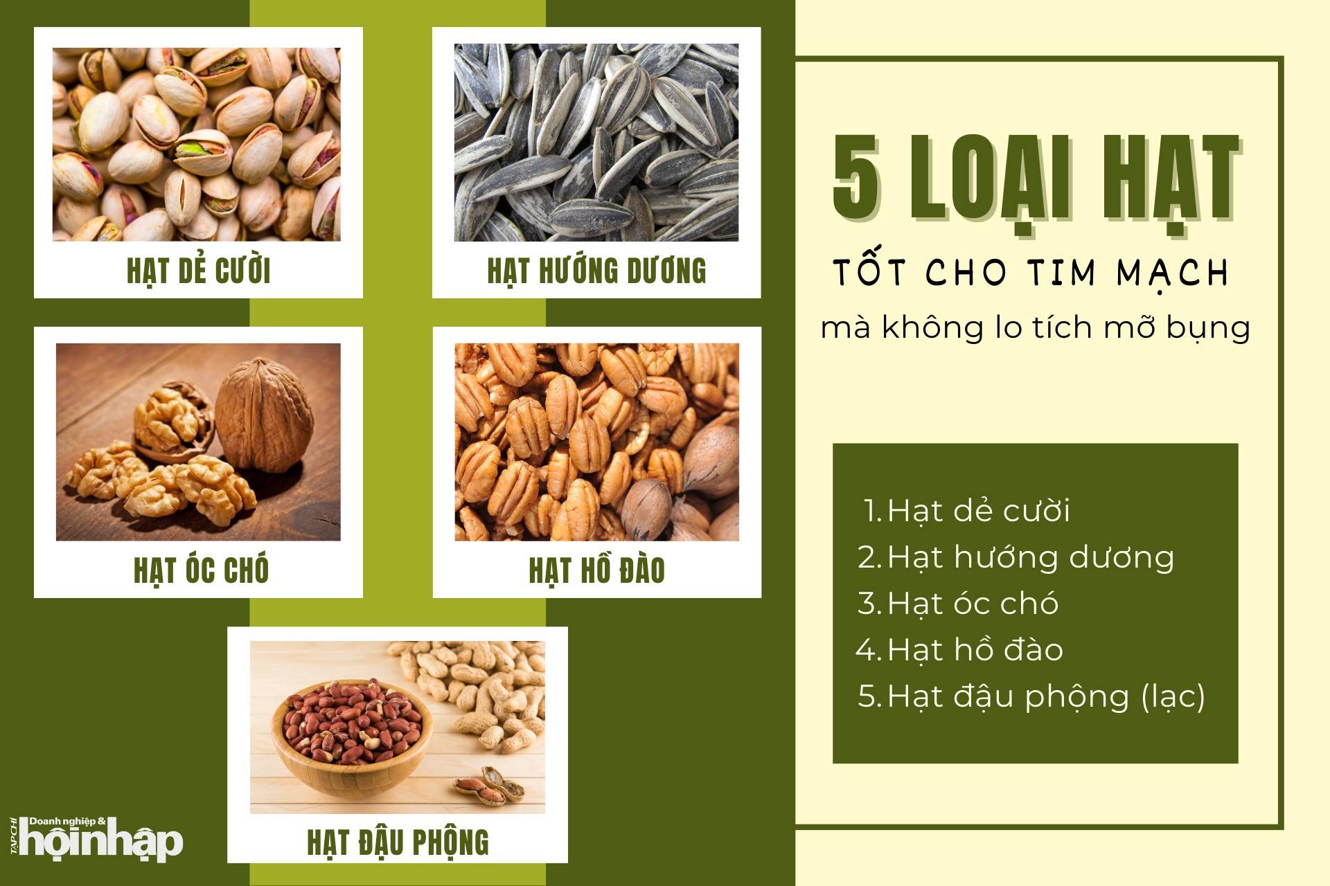 5 loại hạt tốt cho tim mạch mà không lo tích mỡ bụng 5 loại hạt tốt cho tim mạch mà không lo tích mỡ bụng