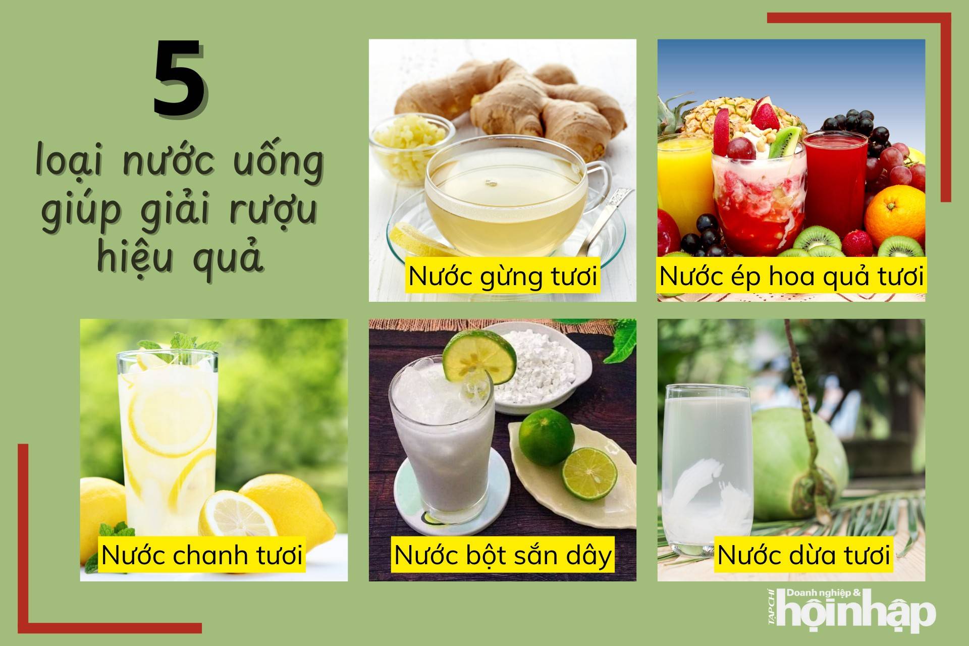 5 loại nước uống giúp giải rượu hiệu quả 5 loại nước uống giúp giải rượu hiệu quả