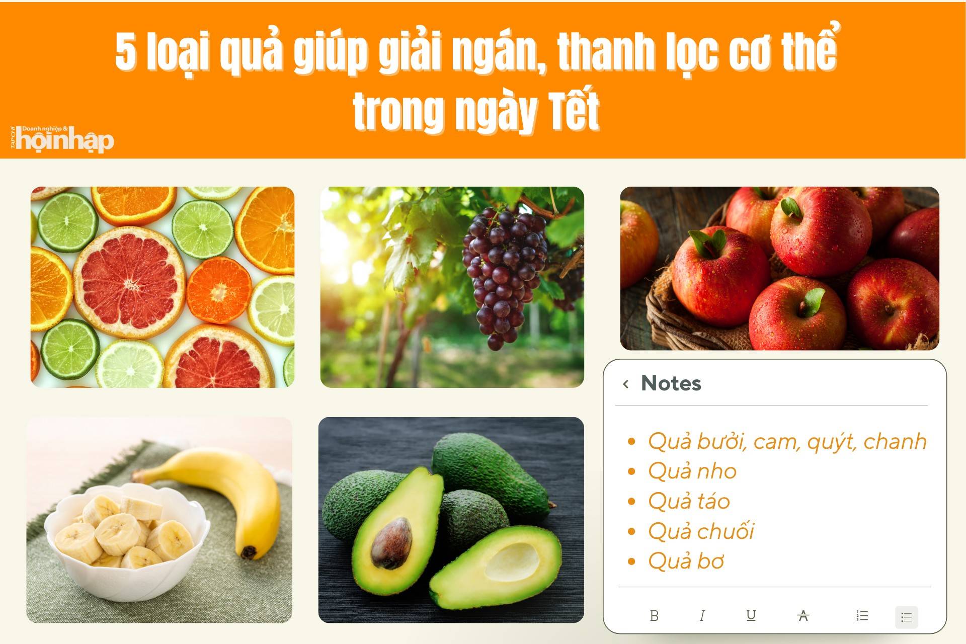 5 loại quả giúp giải ngán, thanh lọc cơ thể trong ngày Tết 5 loại quả giúp giải ngán, thanh lọc cơ thể trong ngày Tết