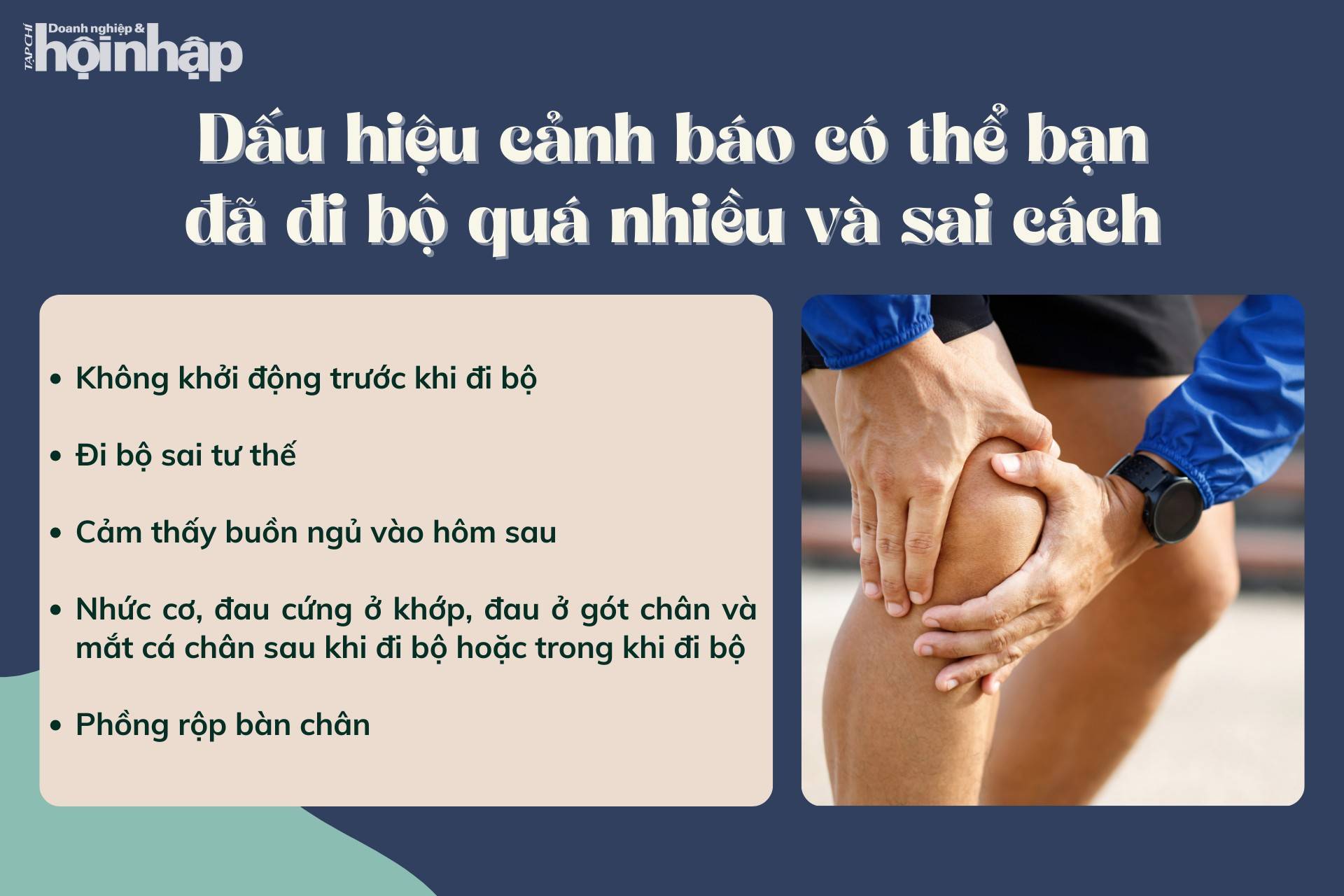 Dấu hiệu cảnh báo có thể bạn đã đi bộ quá nhiều và sai cách
