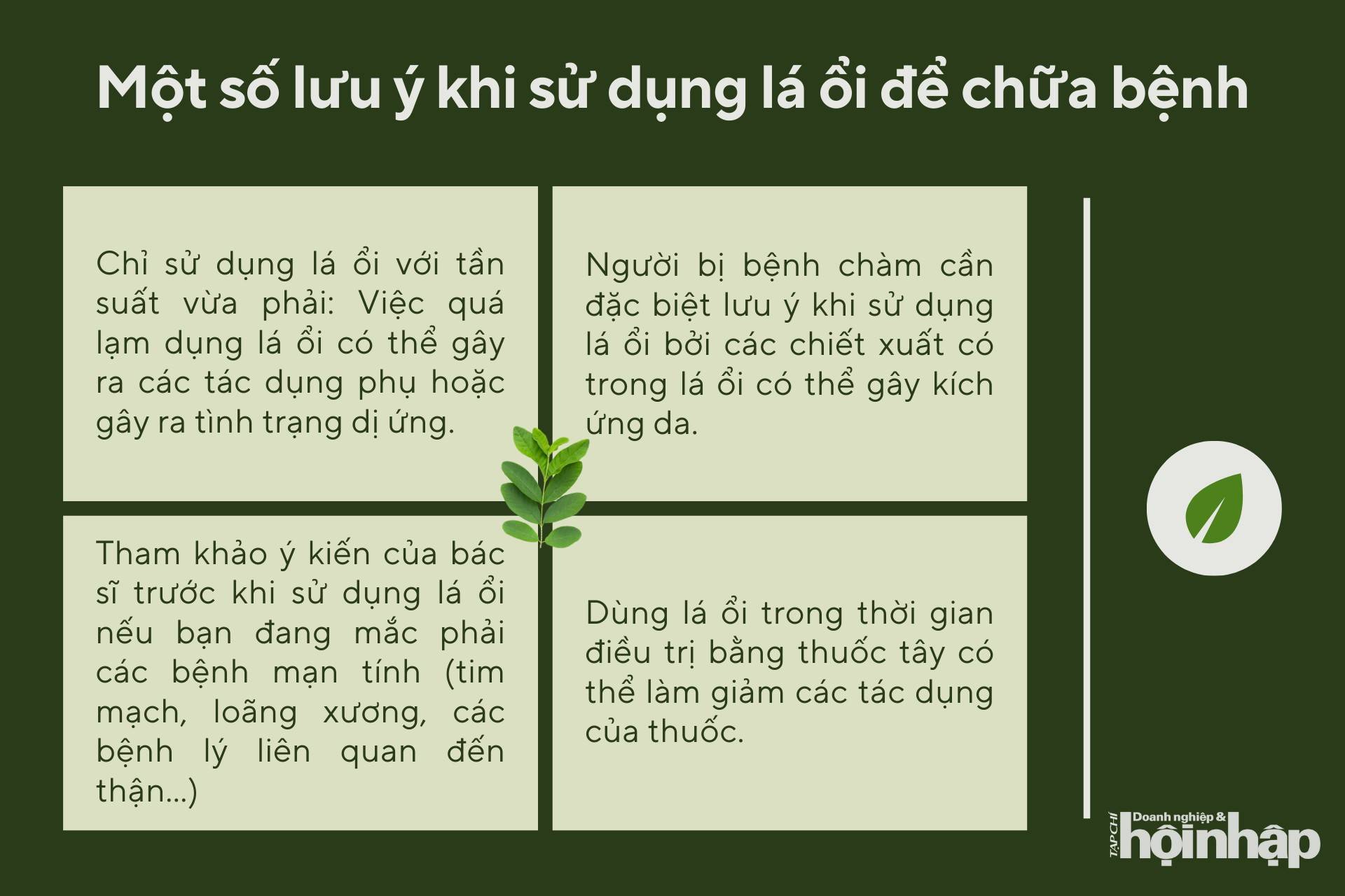 Một số lưu ý khi sử dụng lá ổi để chữa bệnh