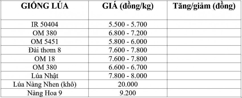 giá lúa gạo giá lúa gạo