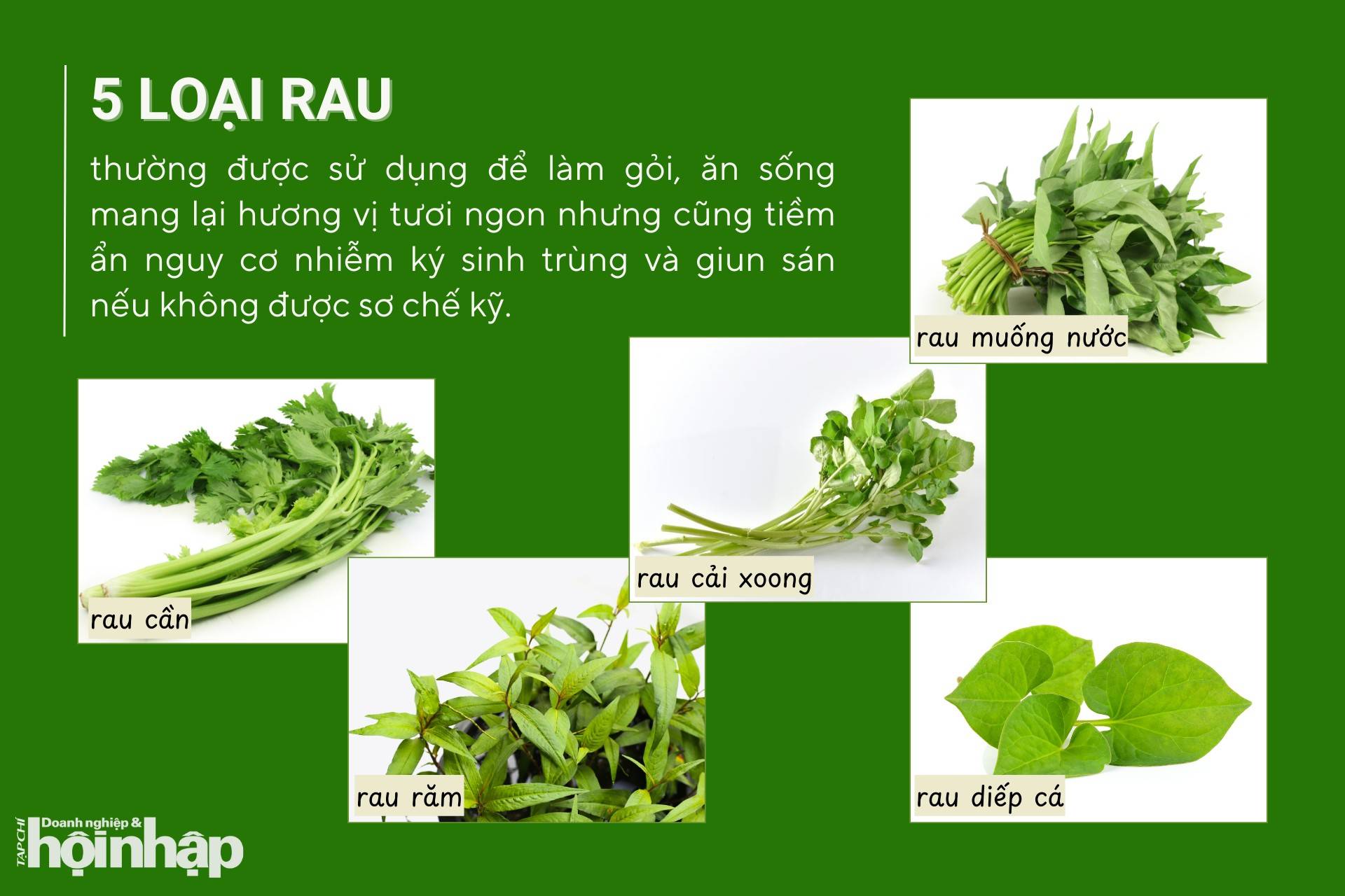 5 loại rau chứa nhiều giun sán cần cẩn thận khi làm gỏi, ăn sống