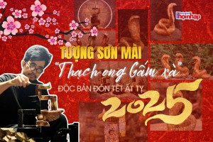 Tượng sơn mài "Thạch ong Gấm xà" độc bản đón Tết Ất Tỵ 2025
