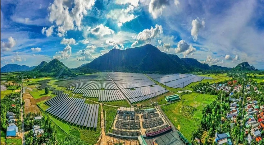 Nhà máy điện mặt trời An Hảo (tỉnh Sóc Trăng). (Nguồn: Nhiếp ảnh đời sống)