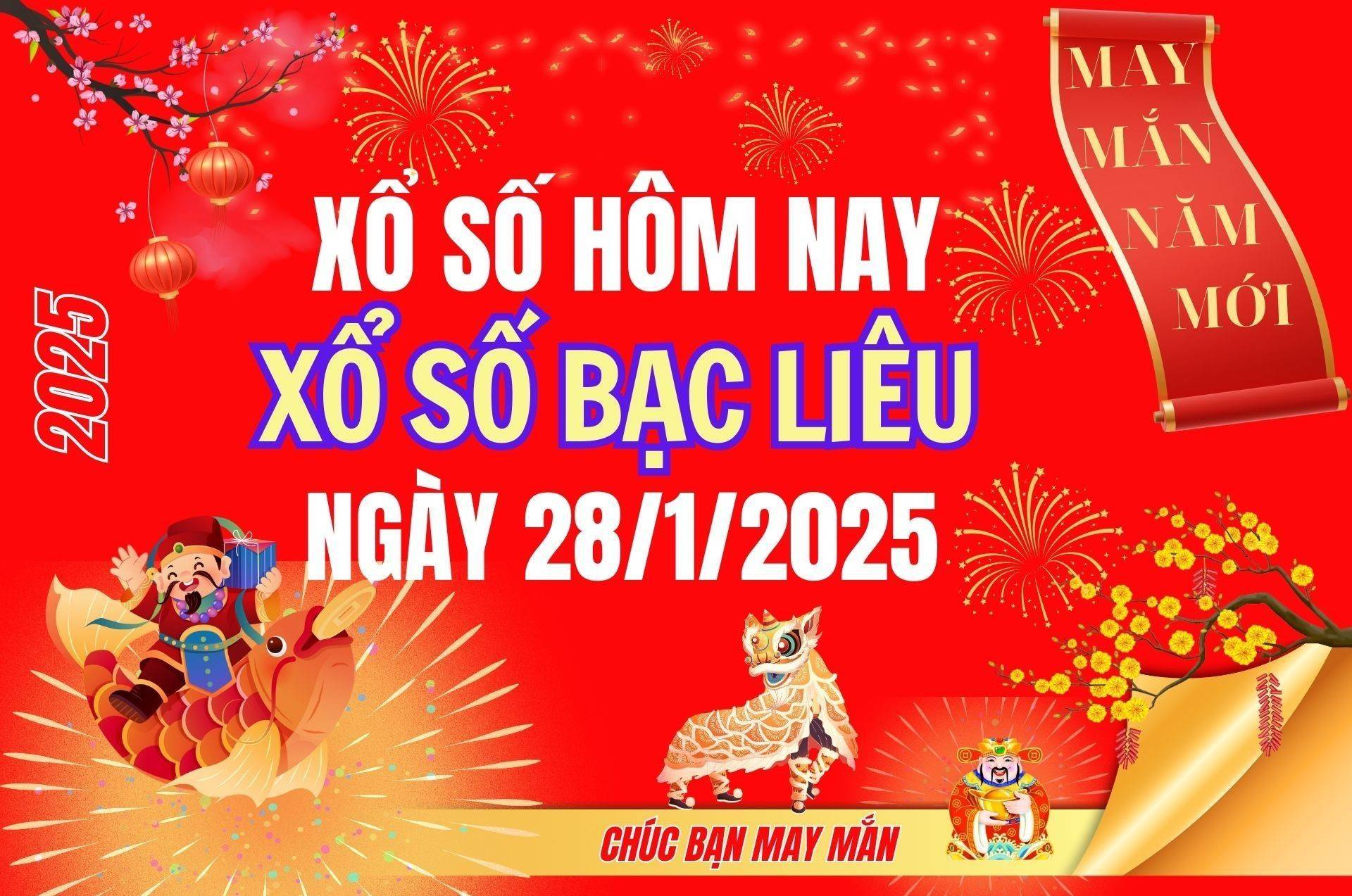 XSBL 28/1, Kết quả xổ số Bạc Liêu hôm nay 28/1/2025, Trực tiếp XSBL ngày 28 tháng 1