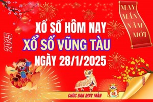 XSVT 28/1, Kết quả xổ số Vũng Tàu hôm nay 28/1/2025, Trực tiếp XSVT ngày 28 tháng 1