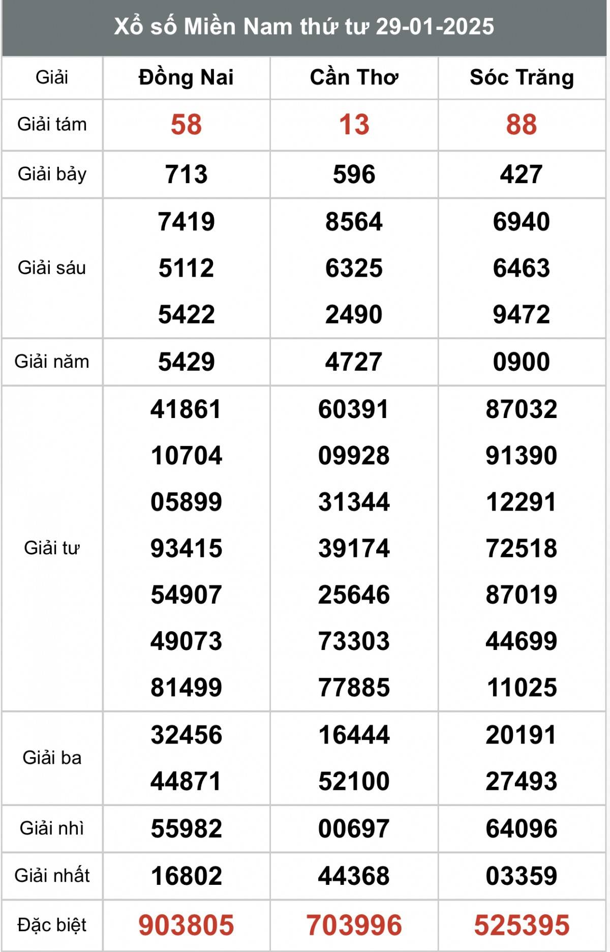 Xem kết quả Xổ số miền Nam Ngày 29 tháng 01 năm 2025, XSMN 29/01