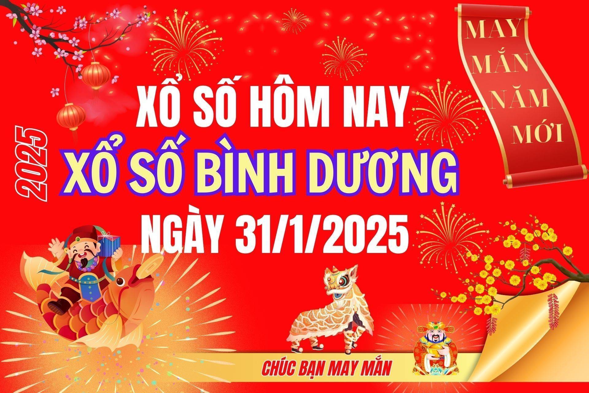 XSBD 31/1, Kết quả xổ số Bình Dương hôm nay 31/1/2025, Trực tiếp XSBD ngày 31 tháng 1