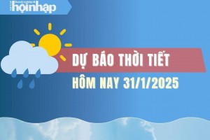 Thời tiết hôm nay 31/1: Hà Nội có mưa vài nơi, trưa chiều trời nắng