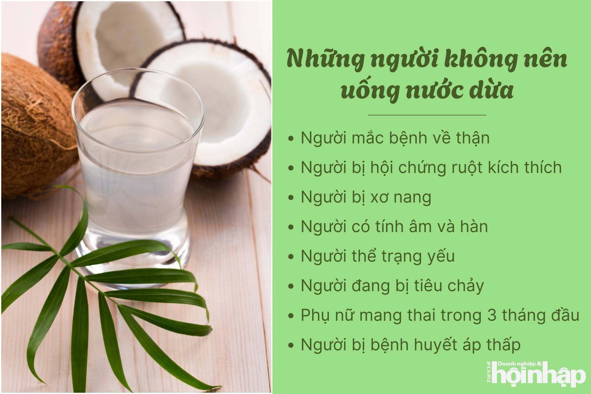 Những người không nên uống nước dừa