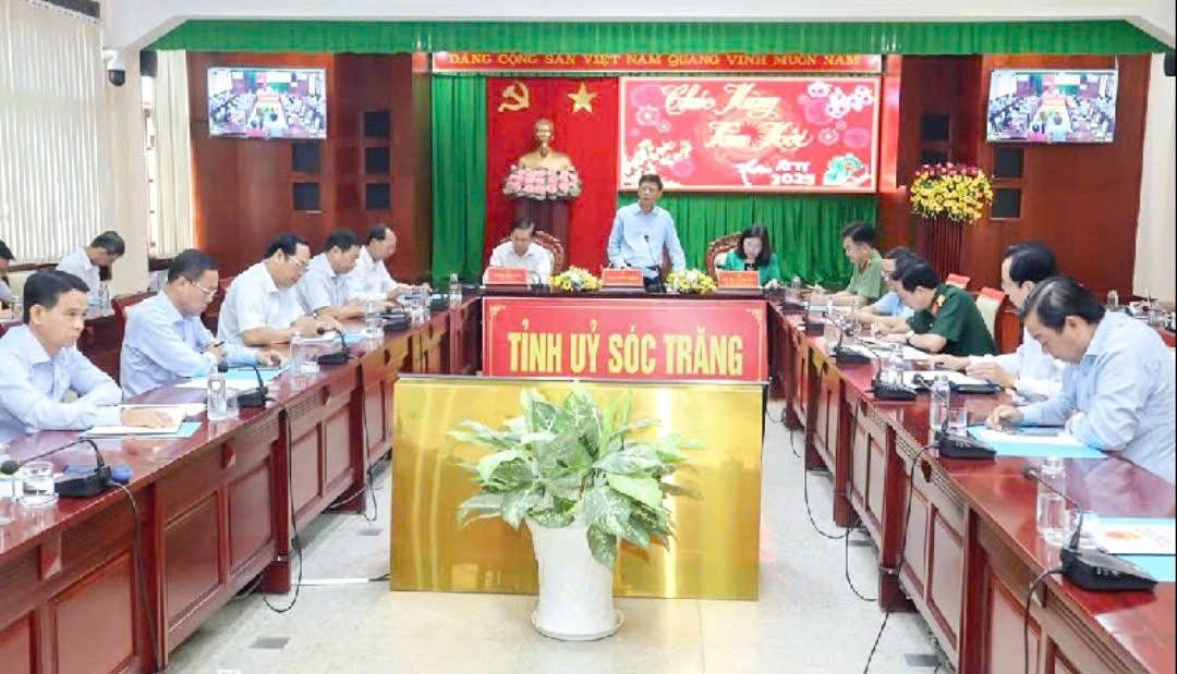 cuộc họp đầu năm sơ kết tình hình tết Nguyên đán Ất Tỵ năm 2025 tại Tỉnh ủy Sóc Trăng. 