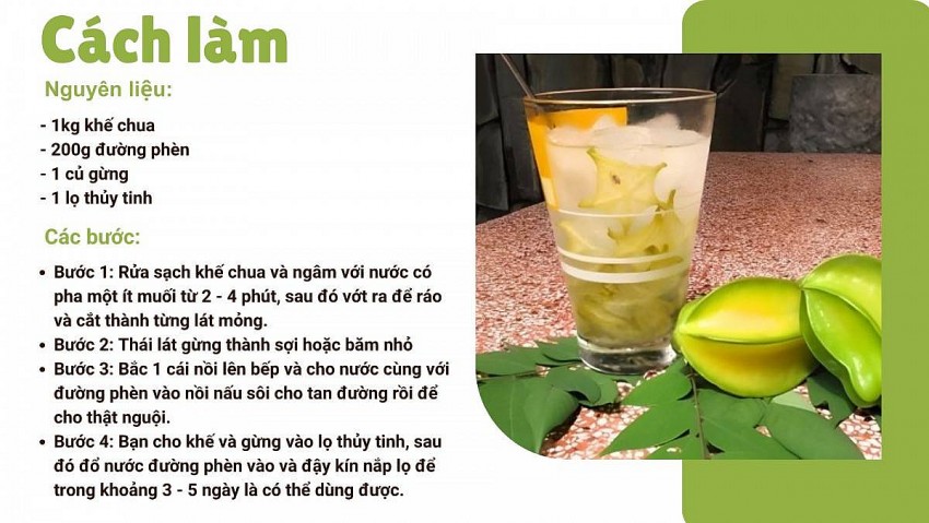 Khế chua ngâm đường phèn: Bài thuốc trị cảm và ho hiệu quả