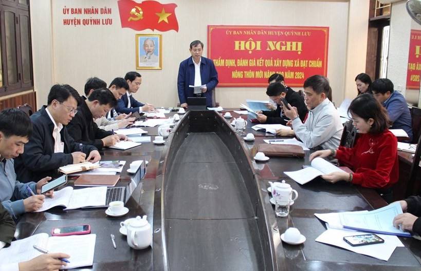 UBND huyện Quỳnh Lưu đã tổ chức Hội nghị thẩm tra, đánh giá kết quả xây dựng xã Quỳnh Bảng, Quỳnh Diễn đạt chuẩn NTMi nâng cao năm 2024.