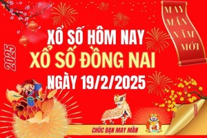 XSDN 19/2, Kết quả xổ số Đồng Nai hôm nay 19/2/2025, Trực tiếp XSDN ngày 19 tháng 2