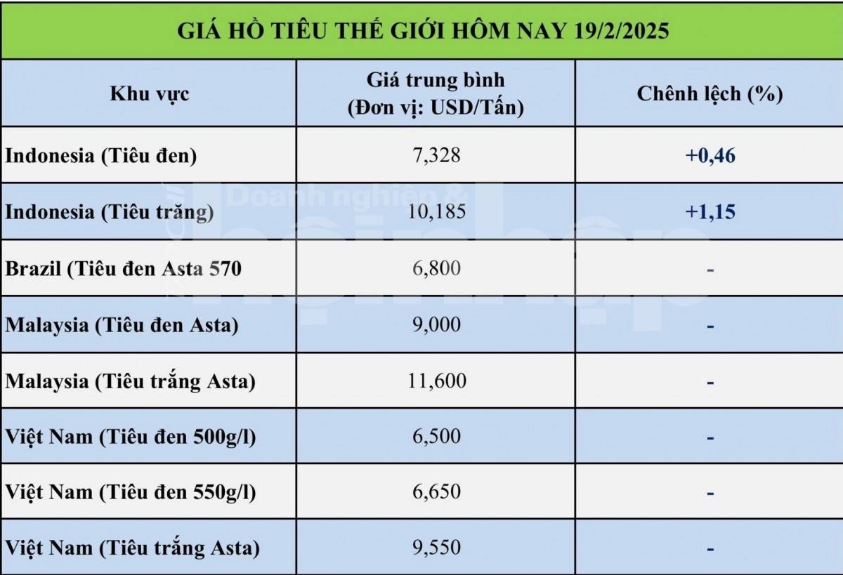 Giá tiêu hôm nay 18/2: Giá tiêu trong nước tăng mạnh trở lại