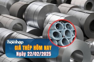 Giá thép hôm nay 22/2: Giá thép trong nước dao động từ 13.600 - 14.180 đồng/kg, giá thép quốc tế tăng