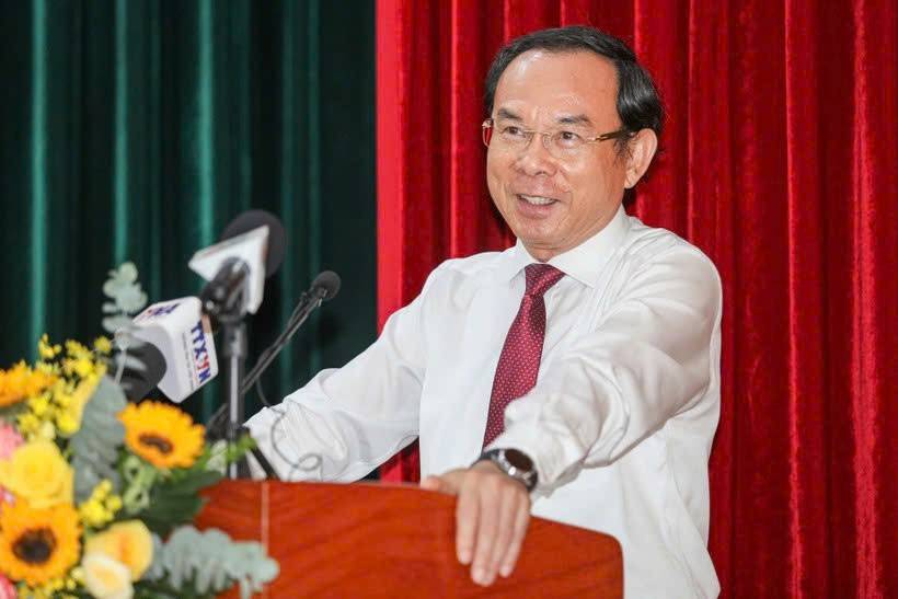 Bí thư Thành ủy TP. Hồ Chí Minh Nguyễn Văn Nên phát biểu tại hội nghị. Bí thư Thành ủy TP. Hồ Chí Minh Nguyễn Văn Nên phát biểu tại hội nghị.