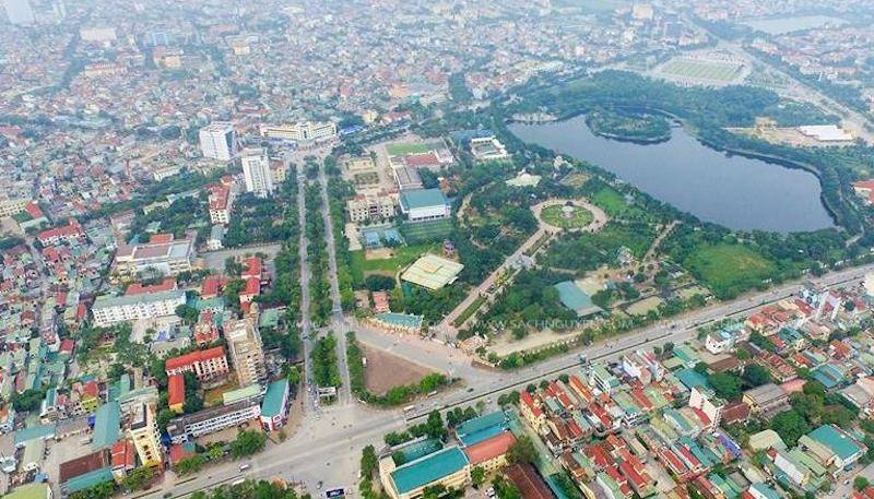 Một góc thành phố Vinh (Nghệ An) nhìn từ trên cao