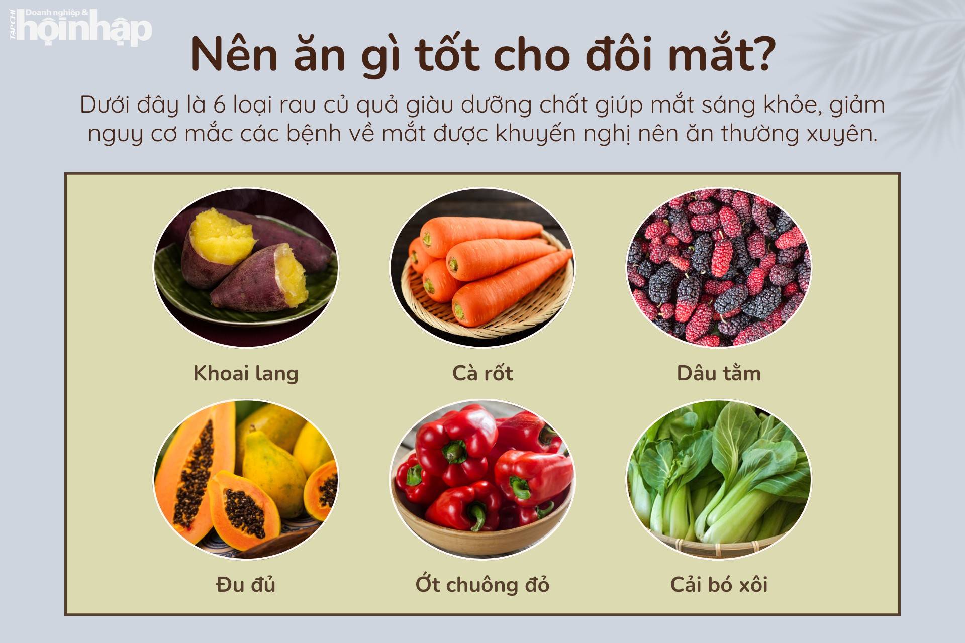 Nên ăn gì tốt cho đôi mắt?