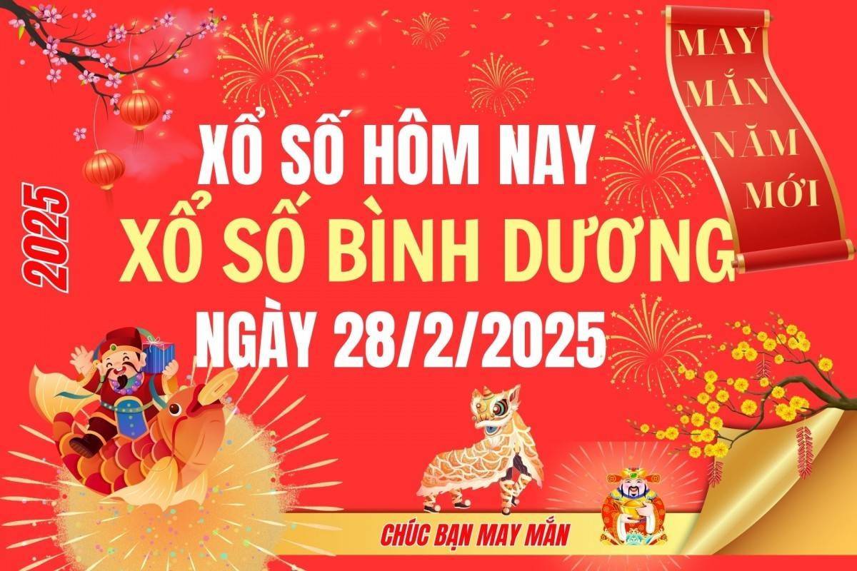 XSBD 28/2, Kết quả xổ số Bình Dương hôm nay 28/2/2025, Trực tiếp XSBD ngày 28 tháng 2