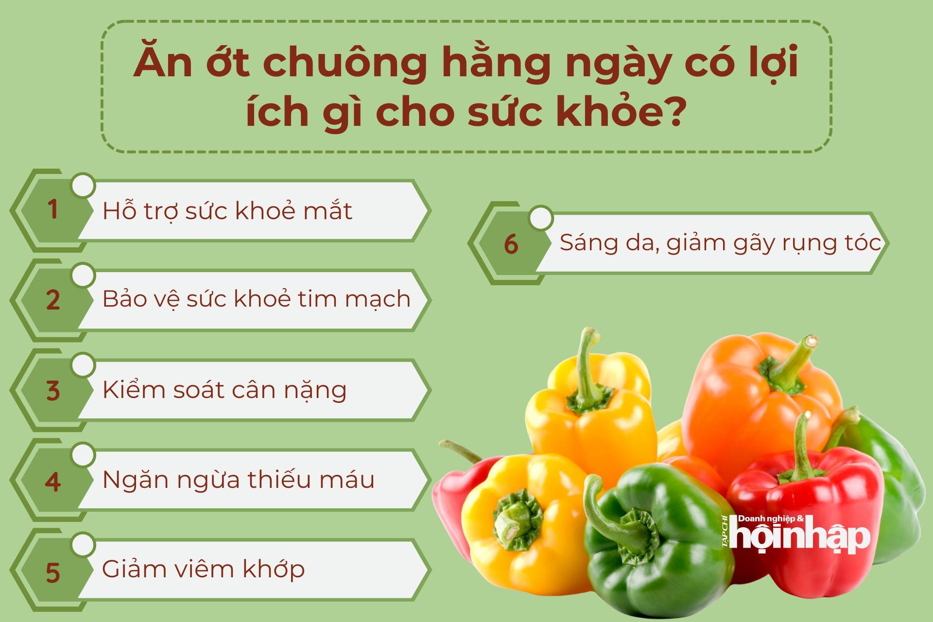 Ăn ớt chuông hằng ngày có lợi ích gì cho sức khỏe?
